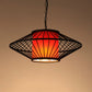 16"/19.5"/23.5" Wide Single Fabric Pendulum Pendant Simple Red/Yellow Cylindrical Ceiling Lamp with Black Iron Tapered Frame Clearhalo 'Ceiling Lights' 'Pendant Lights' 'Pendants' Lighting' 281306