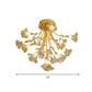 Gold Starburst Semi Flush Contemporary 16 Heads Crystal Ceiling Mount Light Fixture Clearhalo 'Ceiling Lights' 'Close To Ceiling Lights' 'Close to ceiling' 'Semi-flushmount' Lighting' 281323