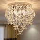 Clear Flower Flush Light Contemporary 6 Heads Crystal Close to Ceiling Lamp for Bedroom Clearhalo 'Ceiling Lights' 'Close To Ceiling Lights' 'Close to ceiling' 'Flush mount' Lighting' 281522