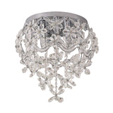 Clear Flower Flush Light Contemporary 6 Heads Crystal Close to Ceiling Lamp for Bedroom - Clearhalo - 'Ceiling Lights' - 'Close To Ceiling Lights' - 'Close to ceiling' - 'Flush mount' - Lighting' - 281524