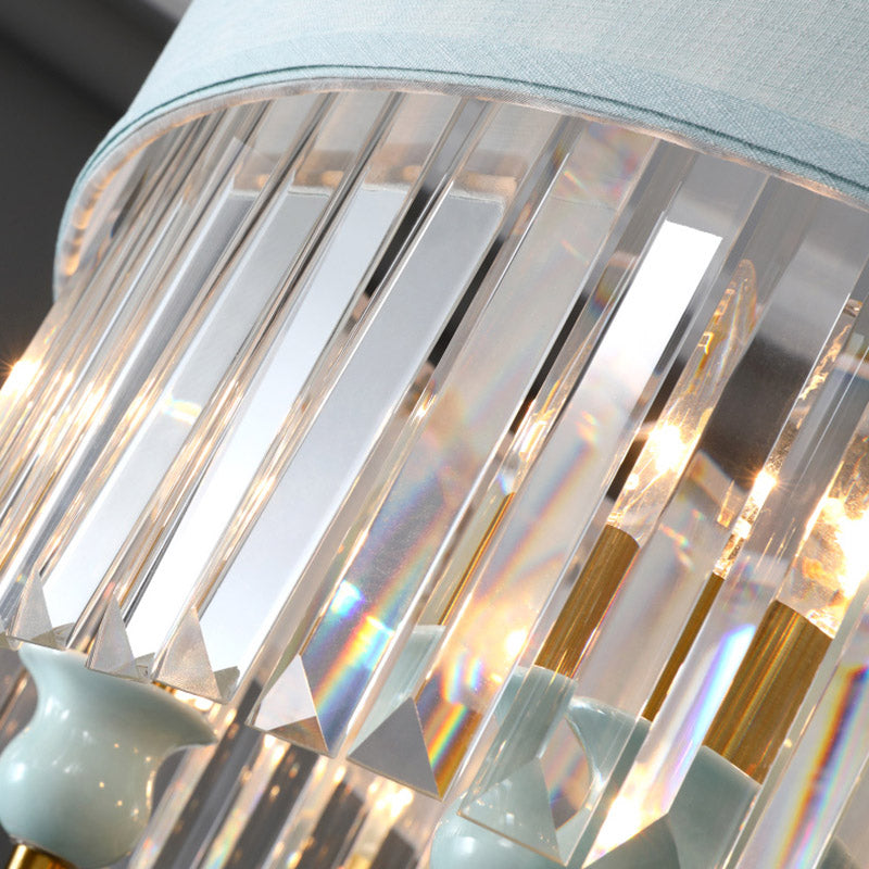 Traditional 5 Bulbs Chandelier Lighting Cylinder Ceiling Pendant Light with Clear Crystal Shade Clearhalo 'Ceiling Lights' 'Chandeliers' Lighting' options 281652