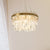 Cylinder Chandelier Lighting Contemporary Faceted Crystal 6 Bulbs Gold Hanging Ceiling Light Gold Clearhalo 'Ceiling Lights' 'Chandeliers' 'Modern Chandeliers' 'Modern' Lighting' 281700