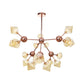 Diamond Living Room Chandelier Lamp Amber/Clear Glass 3/9/12 Lights Farmhouse Style Hanging Fixture, 13"/27.5"/34" Wide Clearhalo 'Ceiling Lights' 'Chandeliers' 'Clear' 'Glass shade' 'Glass' 'Industrial Chandeliers' 'Industrial' 'Middle Century Chandeliers' 'Modern' 'Tiffany' 'Traditional Chandeliers' Lighting' 281850
