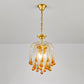 Clear/Deep Tan Crystal Sputnik Pendant Chandelier Traditionary 3/5/6 Bulbs Ceiling Hanging Light in Gold Clearhalo 'Ceiling Lights' 'Chandeliers' Lighting' options 281874