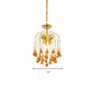 Clear/Deep Tan Crystal Sputnik Pendant Chandelier Traditionary 3/5/6 Bulbs Ceiling Hanging Light in Gold Clearhalo 'Ceiling Lights' 'Chandeliers' Lighting' options 281878