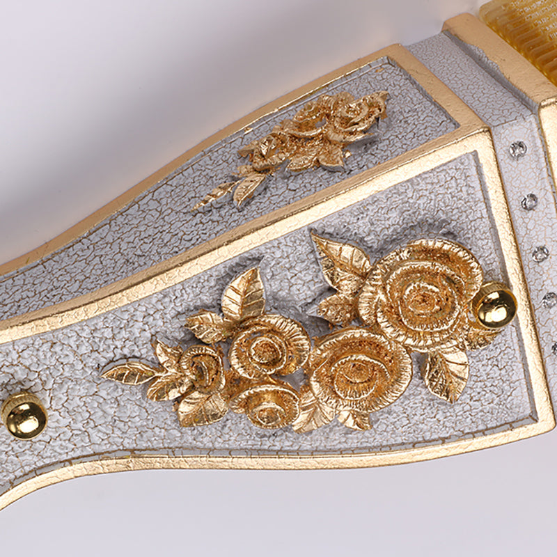 1 Head Sconce Light Fixture Modern Style Flared Shade Yellow Glass and Resin Wall Mount Light in Gold/White Clearhalo 'Wall Lamps & Sconces' 'Wall Lights' Lighting' 281943