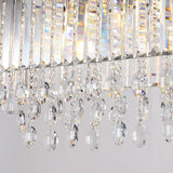 6 Heads Living Room Chandelier Lamp Contemporary Clear Hanging Light Kit with 1-Tier Crystal Shade Clearhalo 'Ceiling Lights' 'Chandeliers' 'Clear' 'Industrial' 'Modern Chandeliers' 'Modern' 'Tiffany' 'Traditional Chandeliers' Lighting' 282002
