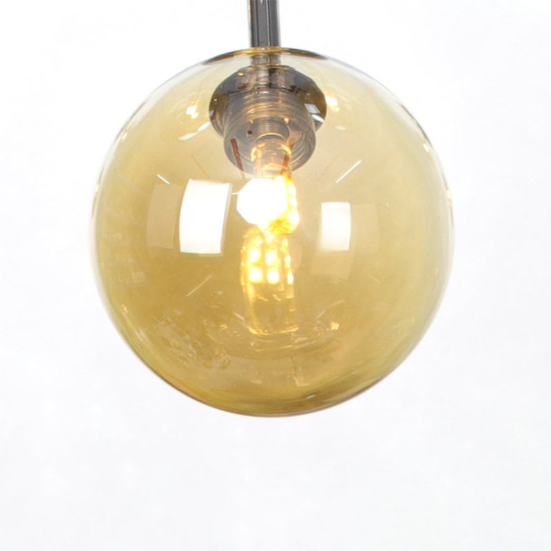 13"/27.5"/34" W Orbit Shade Hanging Chandelier Light Industrial Style Amber/Clear/Smoke Gray Glass 3/9/12 Lights Warehouse Pendant Lamp Clearhalo 'Ceiling Lights' 'Chandeliers' 'Clear' 'Glass shade' 'Glass' 'Industrial Chandeliers' 'Industrial' 'Middle Century Chandeliers' 'Modern' 'Tiffany' 'Traditional Chandeliers' Lighting' 282077