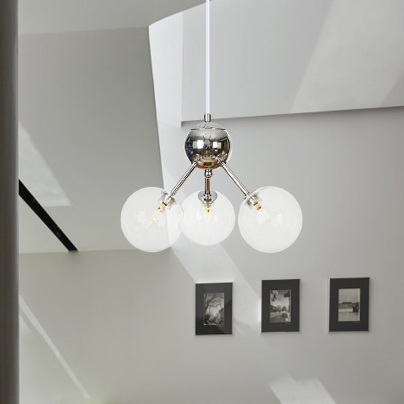 13"/27.5"/34" W Orbit Shade Hanging Chandelier Light Industrial Style Amber/Clear/Smoke Gray Glass 3/9/12 Lights Warehouse Pendant Lamp Clearhalo 'Ceiling Lights' 'Chandeliers' 'Clear' 'Glass shade' 'Glass' 'Industrial Chandeliers' 'Industrial' 'Middle Century Chandeliers' 'Modern' 'Tiffany' 'Traditional Chandeliers' Lighting' 282083