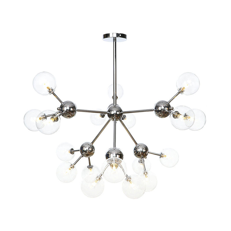 13"/27.5"/34" W Orbit Shade Hanging Chandelier Light Industrial Style Amber/Clear/Smoke Gray Glass 3/9/12 Lights Warehouse Pendant Lamp Clearhalo 'Ceiling Lights' 'Chandeliers' 'Clear' 'Glass shade' 'Glass' 'Industrial Chandeliers' 'Industrial' 'Middle Century Chandeliers' 'Modern' 'Tiffany' 'Traditional Chandeliers' Lighting' 282132
