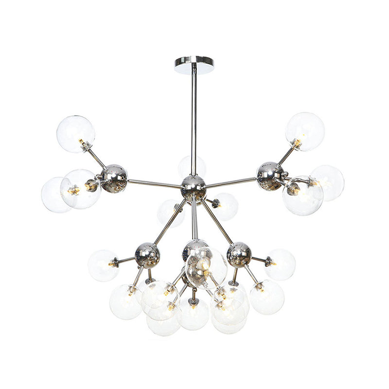 13"/27.5"/34" W Orbit Shade Hanging Chandelier Light Industrial Style Amber/Clear/Smoke Gray Glass 3/9/12 Lights Warehouse Pendant Lamp Clearhalo 'Ceiling Lights' 'Chandeliers' 'Clear' 'Glass shade' 'Glass' 'Industrial Chandeliers' 'Industrial' 'Middle Century Chandeliers' 'Modern' 'Tiffany' 'Traditional Chandeliers' Lighting' 282144