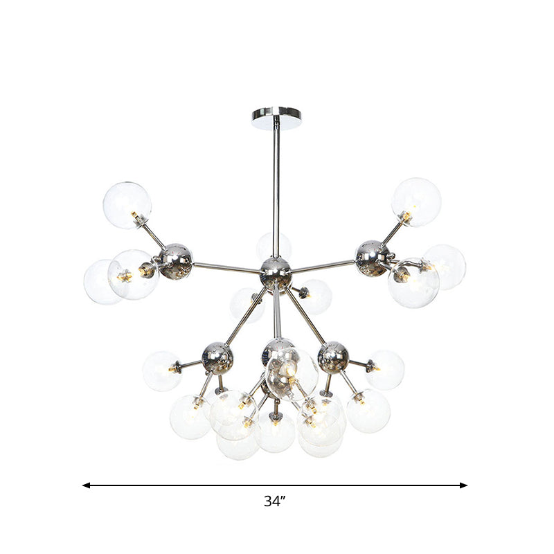 13"/27.5"/34" W Orbit Shade Hanging Chandelier Light Industrial Style Amber/Clear/Smoke Gray Glass 3/9/12 Lights Warehouse Pendant Lamp Clearhalo 'Ceiling Lights' 'Chandeliers' 'Clear' 'Glass shade' 'Glass' 'Industrial Chandeliers' 'Industrial' 'Middle Century Chandeliers' 'Modern' 'Tiffany' 'Traditional Chandeliers' Lighting' 282145