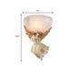 10"/12" W 1 Bulb Wall Sconce Lodge Style Bowl Frosted Glass Wall Mount Light with Gold/White Angel Design, Left/Right Clearhalo 'Wall Lamps & Sconces' 'Wall Lights' Lighting' 282268