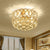 Gold Circular Ceiling Light Contemporary 3 Bulbs Crystal Ball Flush Mount Lamp for Bedroom Gold Clearhalo 'Ceiling Lights' 'Close To Ceiling Lights' 'Close to ceiling' 'Flush mount' Lighting' 282316