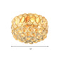 Gold Circular Ceiling Light Contemporary 3 Bulbs Crystal Ball Flush Mount Lamp for Bedroom Clearhalo 'Ceiling Lights' 'Close To Ceiling Lights' 'Close to ceiling' 'Flush mount' Lighting' 282320