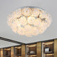 Crystal Flower Ceiling Mount Contemporary 4 Lights Chrome Flushmount Light for Living Room Clearhalo 'Ceiling Lights' 'Close To Ceiling Lights' 'Close to ceiling' 'Flush mount' Lighting' 282450