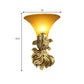 Red/Gold 1 Light Wall Sconce Fixture Lodge Stylish Resin Fish Shape Wall Mount Light with Amber Glass Bell Shade Clearhalo 'Wall Lamps & Sconces' 'Wall Lights' Lighting' 282479