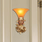 Fish Shape Resin Wall Sconce Country 1 Head Restaurant Red/Gold Finish Wall Mount Lamp with Amber Glass Bell Shade Red Clearhalo 'Wall Lamps & Sconces' 'Wall Lights' Lighting' 282491
