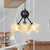 13"/27.5"/34" W Diamond Living Room Chandelier Lamp Amber/Clear Glass 3/9/12 Heads Warehouse Style Pendant Lighting with Sputnik Design 3 Amber 13" Clearhalo 'Ceiling Lights' 'Chandeliers' 'Clear' 'Glass shade' 'Glass' 'Industrial Chandeliers' 'Industrial' 'Middle Century Chandeliers' 'Modern' 'Tiffany' 'Traditional Chandeliers' Lighting' 282522