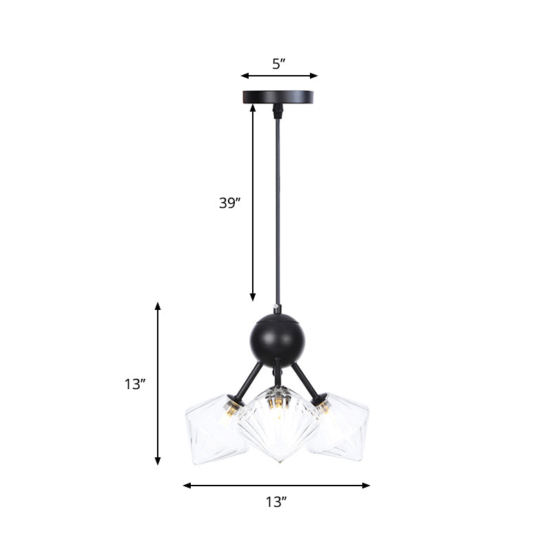 13"/27.5"/34" W Diamond Living Room Chandelier Lamp Amber/Clear Glass 3/9/12 Heads Warehouse Style Pendant Lighting with Sputnik Design Clearhalo 'Ceiling Lights' 'Chandeliers' 'Clear' 'Glass shade' 'Glass' 'Industrial Chandeliers' 'Industrial' 'Middle Century Chandeliers' 'Modern' 'Tiffany' 'Traditional Chandeliers' Lighting' 282530