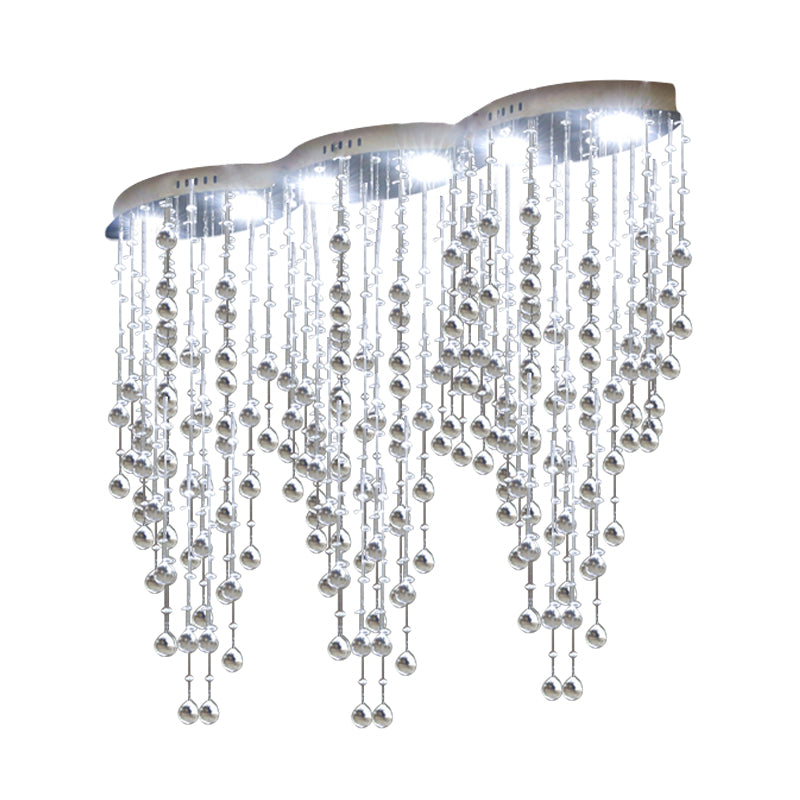 Raindrop Crystal Ceiling Mounted Fixture Modern LED Gold Flush Mount Lamp for Living Room Clearhalo 'Ceiling Lights' 'Close To Ceiling Lights' 'Close to ceiling' 'Flush mount' Lighting' 282607