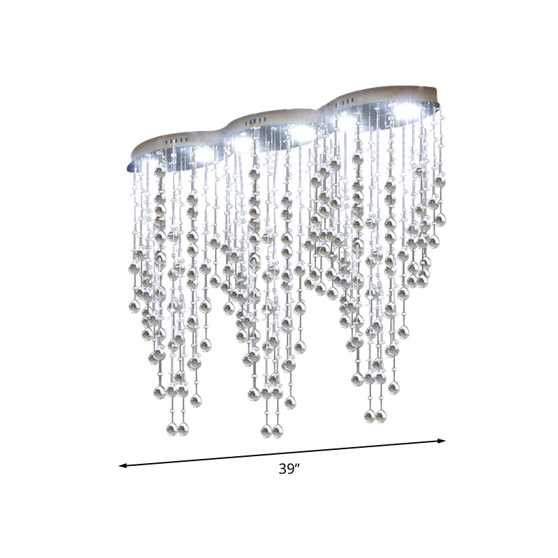 Raindrop Crystal Ceiling Mounted Fixture Modern LED Gold Flush Mount Lamp for Living Room Clearhalo 'Ceiling Lights' 'Close To Ceiling Lights' 'Close to ceiling' 'Flush mount' Lighting' 282608