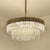 Brass 2 Tiers Chandelier Pendant Light Modernism 6 Heads Crystal Hanging Lamp for Living Room Brass Clearhalo 'Ceiling Lights' 'Chandeliers' 'Modern Chandeliers' 'Modern' Lighting' 282701
