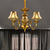 3/8 Lights Suspension Lighting Colonial Flared Frosted Glass Chandelier Pendant Lamp in Gold 3 Gold Clearhalo 'Ceiling Lights' 'Chandeliers' 'Close To Ceiling Lights' 'Glass shade' 'Glass' Lighting' 282845
