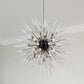 Clear Crystal Starburst Chandelier Lighting Modern 9 Lights Silver Hanging Pendant for Restaurant Clearhalo 'Ceiling Lights' 'Chandeliers' 'Modern Chandeliers' 'Modern' Lighting' 282939