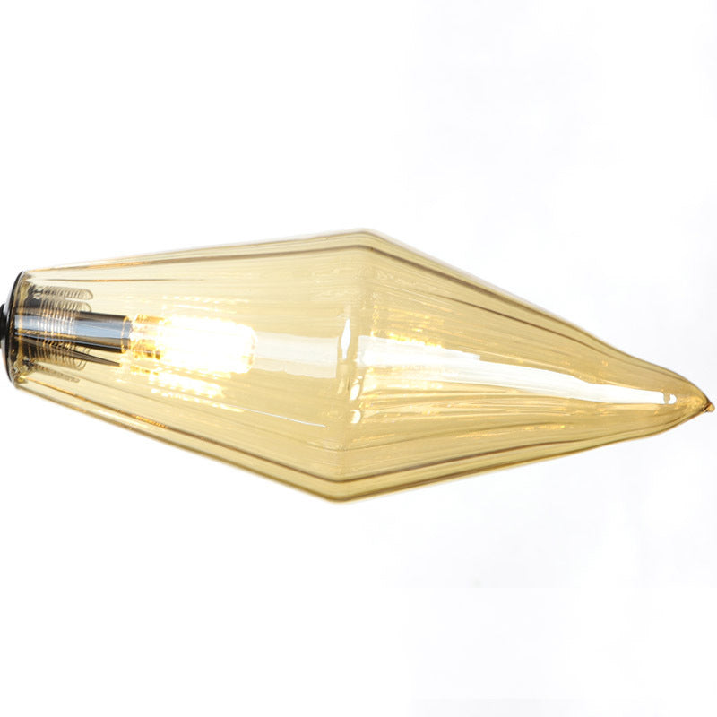 Diamond Shade Chandelier Light Fixture Mid-Century Amber/Clear Ribbed Glass 9/12/15 Lights Living Room Pendant Lighting Clearhalo 'Cast Iron' 'Ceiling Lights' 'Chandeliers' 'Clear' 'Industrial Chandeliers' 'Industrial' 'Metal' 'Middle Century Chandeliers' 'Modern' 'Rustic Chandeliers' 'Tiffany' 'Traditional Chandeliers' Lighting' 282948