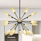 Diamond Shade Chandelier Light Fixture Mid-Century Amber/Clear Ribbed Glass 9/12/15 Lights Living Room Pendant Lighting 21 Amber Clearhalo 'Cast Iron' 'Ceiling Lights' 'Chandeliers' 'Clear' 'Industrial Chandeliers' 'Industrial' 'Metal' 'Middle Century Chandeliers' 'Modern' 'Rustic Chandeliers' 'Tiffany' 'Traditional Chandeliers' Lighting' 282977