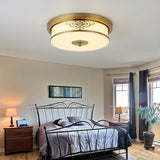 Brass Finish LED Ceiling Light 12"/16"/19.5" Dia Traditional Metallic Round Flushmount Light in Second Gear Clearhalo 'Ceiling Lights' 'Close To Ceiling Lights' 'Close to ceiling' 'Flush mount' Lighting' 283343