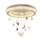 Nickel Circular Ceiling Light Fixture Simple Style K9 Crystal 18"/23.5" Wide LED Flush Mount with Spirit Decoration Clearhalo 'Ceiling Lights' 'Close To Ceiling Lights' 'Close to ceiling' 'Flush mount' Lighting' 283396