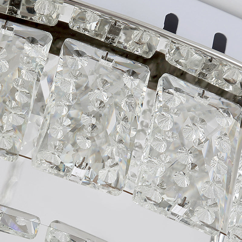 Nickel Circular Ceiling Light Fixture Simple Style K9 Crystal 18"/23.5" Wide LED Flush Mount with Spirit Decoration Clearhalo 'Ceiling Lights' 'Close To Ceiling Lights' 'Close to ceiling' 'Flush mount' Lighting' 283398