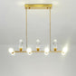 Gold Linear Chandelier Pendant Light Modernism 11/14 Heads LED Crystal Hanging Lamp for Dining Table, 23.5"/29.5" Long Clearhalo 'Ceiling Lights' 'Chandeliers' 'Modern Chandeliers' 'Modern' Lighting' 283743