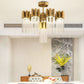 Gold Sputnik Semi Flush Mount Light Postmodern 7 Heads Fluted Crystal Ceiling Light Fixture Clearhalo 'Ceiling Lights' 'Close To Ceiling Lights' 'Close to ceiling' 'Semi-flushmount' Lighting' 283760
