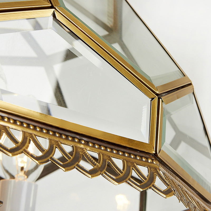 Clear Glass Bowl Chandelier Lamp Colonial 7 Heads Kitchen Pendant Light Fixture Clearhalo 'Ceiling Lights' 'Chandeliers' 'Glass shade' 'Glass' Lighting' 283770