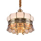 Scalloped Living Room Ceiling Chandelier Colonial Milky Glass 5/7 Heads Gold Hanging Light Fixture Clearhalo 'Ceiling Lights' 'Chandeliers' 'Glass shade' 'Glass' Lighting' 283899