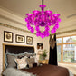 Candelabra Crystal Drop Ceiling Light Traditional 6 Heads Living Room Chandelier Lighting in Blue/Purple/Red Crystal Clearhalo 'Ceiling Lights' 'Chandeliers' Lighting' options 283915