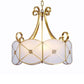 4 Lights Chandelier Pendant Light Colonial Scalloped White Glass Suspension Lamp for Dining Room Clearhalo 'Ceiling Lights' 'Chandeliers' 'Glass shade' 'Glass' Lighting' 284180
