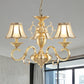 Frosted Glass Scalloped Chandelier Light Traditional 3/5 Lights Living Room Hanging Ceiling Lamp Clearhalo 'Ceiling Lights' 'Chandeliers' 'Glass shade' 'Glass' Lighting' 284381