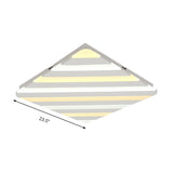 19.5"/23.5" Wide Acrylic Rhombus Ceiling Lighting Modern White LED Flush Mount Light for Bedroom Clearhalo 'Ceiling Lights' 'Close To Ceiling Lights' 'Close to ceiling' 'Flush mount' Lighting' 284450