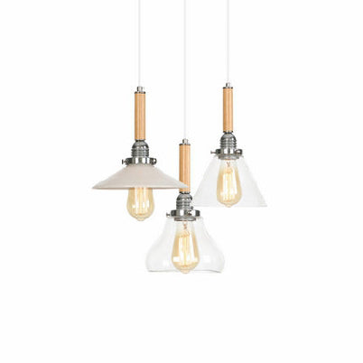 Modern Cone/Flared/Gourd Shaped Pendant Lighting 1 Light Clear Glass Hanging Light Fixture in Chrome Clearhalo 'Ceiling Lights' 'Glass shade' 'Glass' 'Industrial Pendants' 'Industrial' 'Middle Century Pendants' 'Pendant Lights' 'Pendants' 'Tiffany' Lighting' 28447