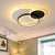 18"/21.5" Wide Overlapping Acrylic Flush Mount Fixture Simple Black and White LED Ceiling Light, Warm/White Light/Remote Control Stepless Dimming Black-White Clearhalo 'Ceiling Lights' 'Close To Ceiling Lights' 'Close to ceiling' 'Flush mount' Lighting' 284508