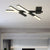 Black Linear Ceiling Mount Light Modernism Metal 27" Wide LED Flush Light Fixture in Natural Light/Remote Control Stepless Dimming Black 27" Clearhalo 'Ceiling Lights' 'Close To Ceiling Lights' 'Close to ceiling' 'Flush mount' Lighting' 284534
