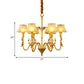 Scalloped Dining Room Hanging Lamp Colonial Frosted Glass 3/5/6 Lights Gold Finish Chandelier Light Fixture Clearhalo 'Ceiling Lights' 'Chandeliers' 'Glass shade' 'Glass' 'Pendant Lights' Lighting' 284552