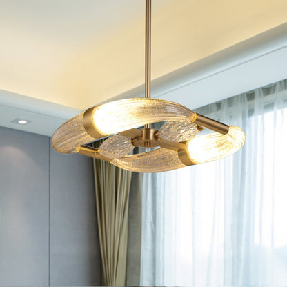 Gold Winding Chandelier Lamp Postmodern Ridged Crystal Living Room LED Hanging Light Fixture Gold Clearhalo 'Ceiling Lights' 'Chandeliers' Lighting' options 284628_c7f45e78-4d5f-46f2-b304-2ad3e1320de8