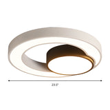 Round Ceiling Fixture Modernism Metal Black and White 16"/19.5"/23.5" Wide LED Flush Light, Warm/White Light Clearhalo 'Ceiling Lights' 'Close To Ceiling Lights' 'Close to ceiling' 'Flush mount' Lighting' 284655