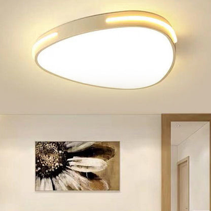 Triangle Flush Mount Fixture Simple Style Metal Bedroom LED Ceiling Light in White, 16"/19.5"/23.5" Wide White Clearhalo 'Ceiling Lights' 'Close To Ceiling Lights' 'Close to ceiling' 'Flush mount' Lighting' 284696
