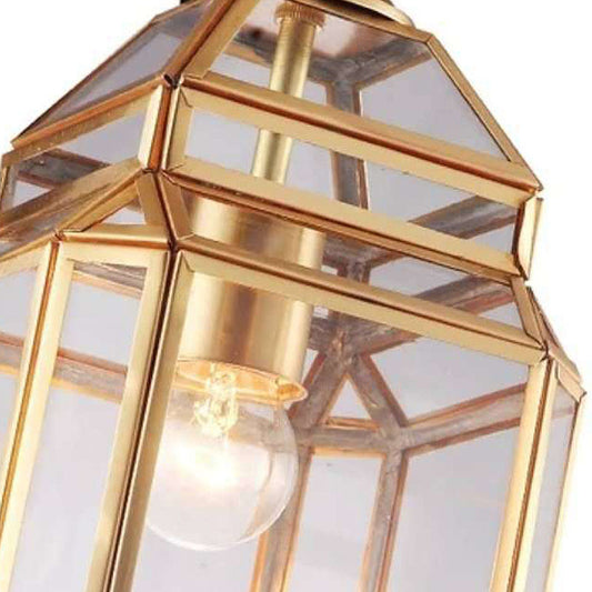 Lantern Clear Glass Suspension Light Colonialist Single Bulb Dining Room Pendant Lamp Clearhalo 'Ceiling Lights' 'Glass shade' 'Glass' 'Pendant Lights' 'Pendants' Lighting' 284718